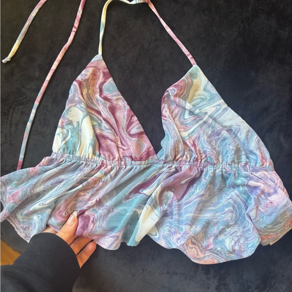 Y2K tank Urban Outfitters Pastel Swirl Halter Top